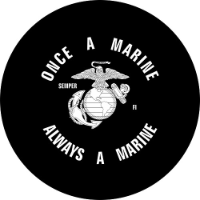 Once a Marine Spare Tire Cover on Black Vinyl