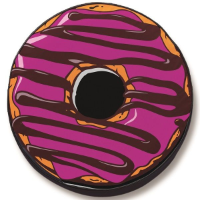 Stripe Frosting Doughnut Tire Cover on Black Vinyl