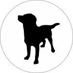 Puppy Silhouette Spare Tire Cover on White Vinyl