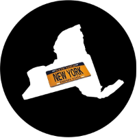 New York New York Spare Tire Cover on Black Vinyl