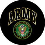 Army Shield Tire Cover on Black Vinyl