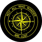 Spare Tire Cover w/ "Not All Who Wander Compass" Yellow Graphic