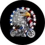Eagle Flag Bike Tire Cover on Black Vinyl