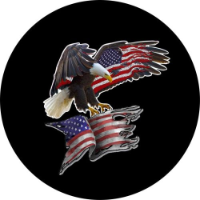 Spare Tire Cover w/ "Eagle on Tattered Flag" Graphic