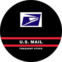 US Mail Frequent Stops Tire Cover on Black Vinyl