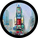 Times Square Spare Tire Cover on Black Vinyl