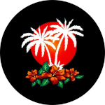 Island Floral Sunset Spare Tire Cover