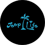 Spare Tire Cover w/ "Jeep Life Palm Tree" Teal Graphic