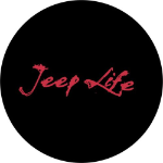 Spare Tire Cover w/ "Jeep Life" Red Graphic