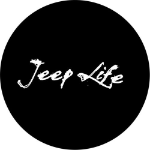 Spare Tire Cover w/ "Jeep Life" White Graphic