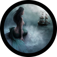 Mermaid and Pirate Ship Spare Tire Cover