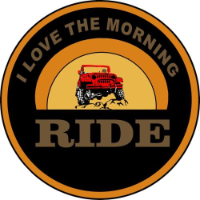 Spare Tire Cover w/ "I Love the Morning Ride" Graphic