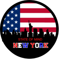 New York State of Mind Spare Tire Cover on Black Vinyl