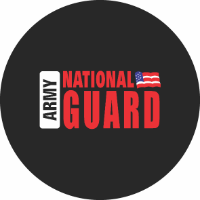 Army National Guard Tire Cover on Black Vinyl