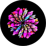 Spare Tire Cover w/ "Neon Flower" Graphic