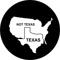 Texas - Not Texas Spare Tire Cover on Black Vinyl