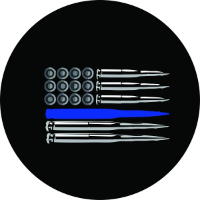 American Flag Ammo Police Thin Blue Line Tire Cover