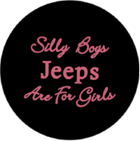 Silly Boys JEEPS Are For Girls Tire Cover - Pink