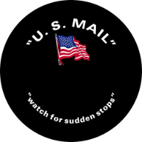 US Mail Flag Tire Cover on Black Vinyl