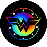Wonder Woman Tire Cover w/ Rainbow Graphic
