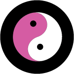 Yin Yang Tire Cover Pink Logo on Black Vinyl