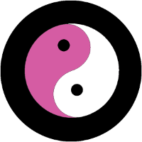Yin Yang Tire Cover Pink Logo on Black Vinyl