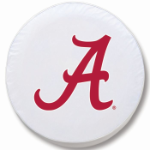 University of Alabama White Tire Cover w/ "Script A" Logo