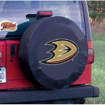 Anaheim Ducks Tire Cover on Black Vinyl