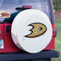 Anaheim Ducks Tire Cover on White Vinyl
