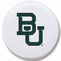 Baylor University Tire Cover w/ Bears Logo on White Vinyl