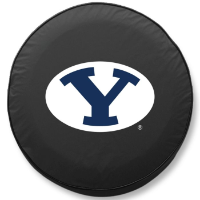 Brigham Young University Tire Cover Logo on Black Vinyl