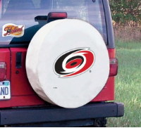 Carolina Hurricanes Tire Cover on White Vinyl