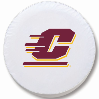 Central Michigan University Tire Cover Logo on White Vinyl