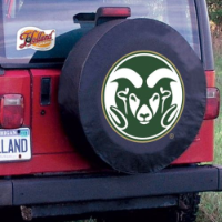 Colorado State University Tire Cover w/ Rams Logo Black Vinyl