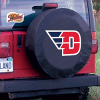 University of Dayton Tire Cover w/ Flyers Logo on Black Vinyl