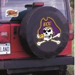 East Carolina University Tire Cover w/ Pirates Logo Black Vinyl