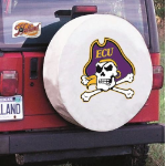 East Carolina University Tire Cover w/ Pirates Logo White Vinyl