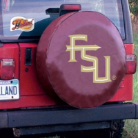 Florida State University Tire Cover Logo on Burgundy Vinyl