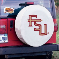 Florida State University Tire Cover w/ FSU Logo on White Vinyl