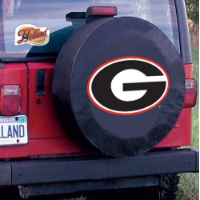 University of Georgia Tire Cover w/ "Script G" Logo Black Vinyl