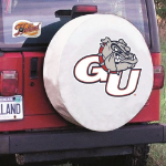 Gonzaga University Tire Cover w/ Bulldogs Logo on White Vinyl