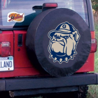 Georgetown University Tire Cover w/ Hoyas Logo on Black Vinyl