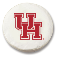 University of Houston Tire Cover w/ Cougars Logo White Vinyl
