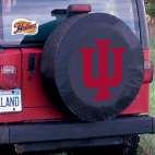 Indiana University Tire Cover w/ Hoosiers Logo on Black Vinyl