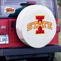 Iowa State University Tire Cover w/ Cyclones Logo White Vinyl