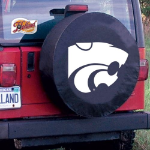 Kansas State University Tire Cover Logo on Black Vinyl