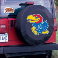 University of Kansas Tire Cover w/ Jayhawks Logo Black Vinyl