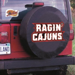 University of Louisiana-Lafayette Tire Cover Logo on Black Vinyl