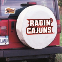 University of Louisiana-Lafayette Tire Cover Logo on White Vinyl