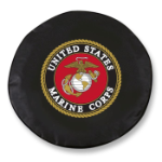 United States Marines Tire Cover on Black Vinyl